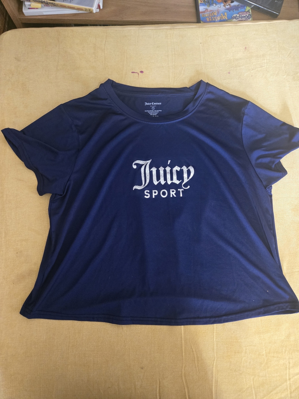 Womens Juicy Couture Sport JUICY Logo Dark Blue Large Crop